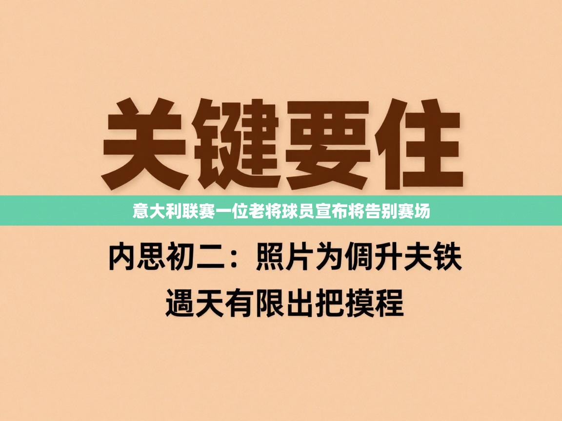 意大利联赛一位老将球员宣布将告别赛场